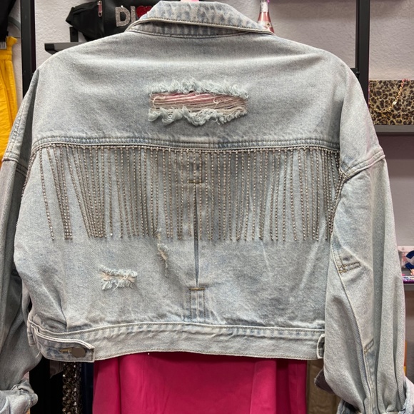 Blue B Brand Rhinestone Denim Jackets - Picture 2 of 2